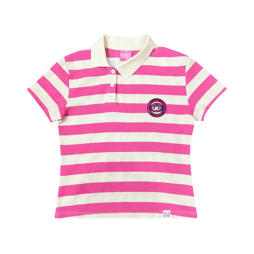 PINK & WHITE SUPER WARP POLO