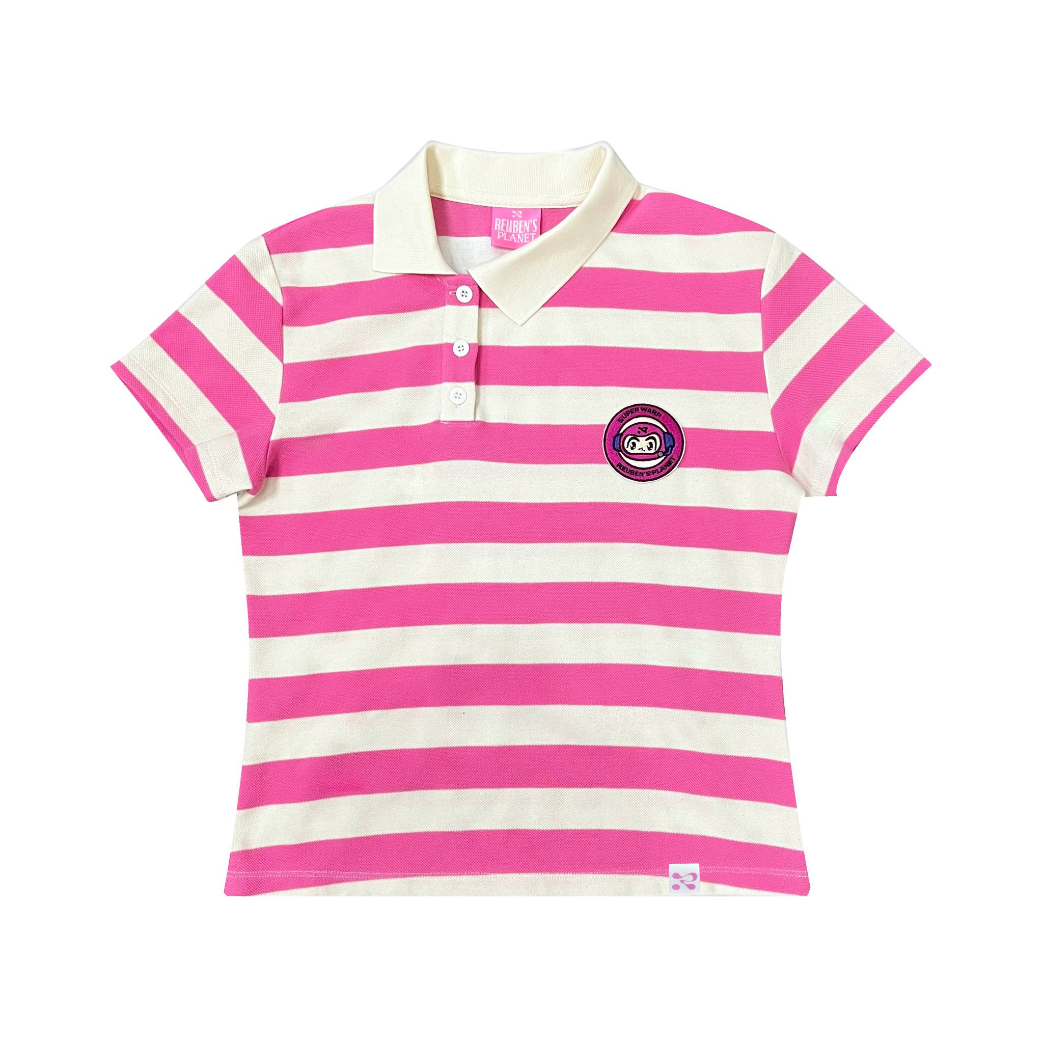 PINK & WHITE SUPER WARP POLO