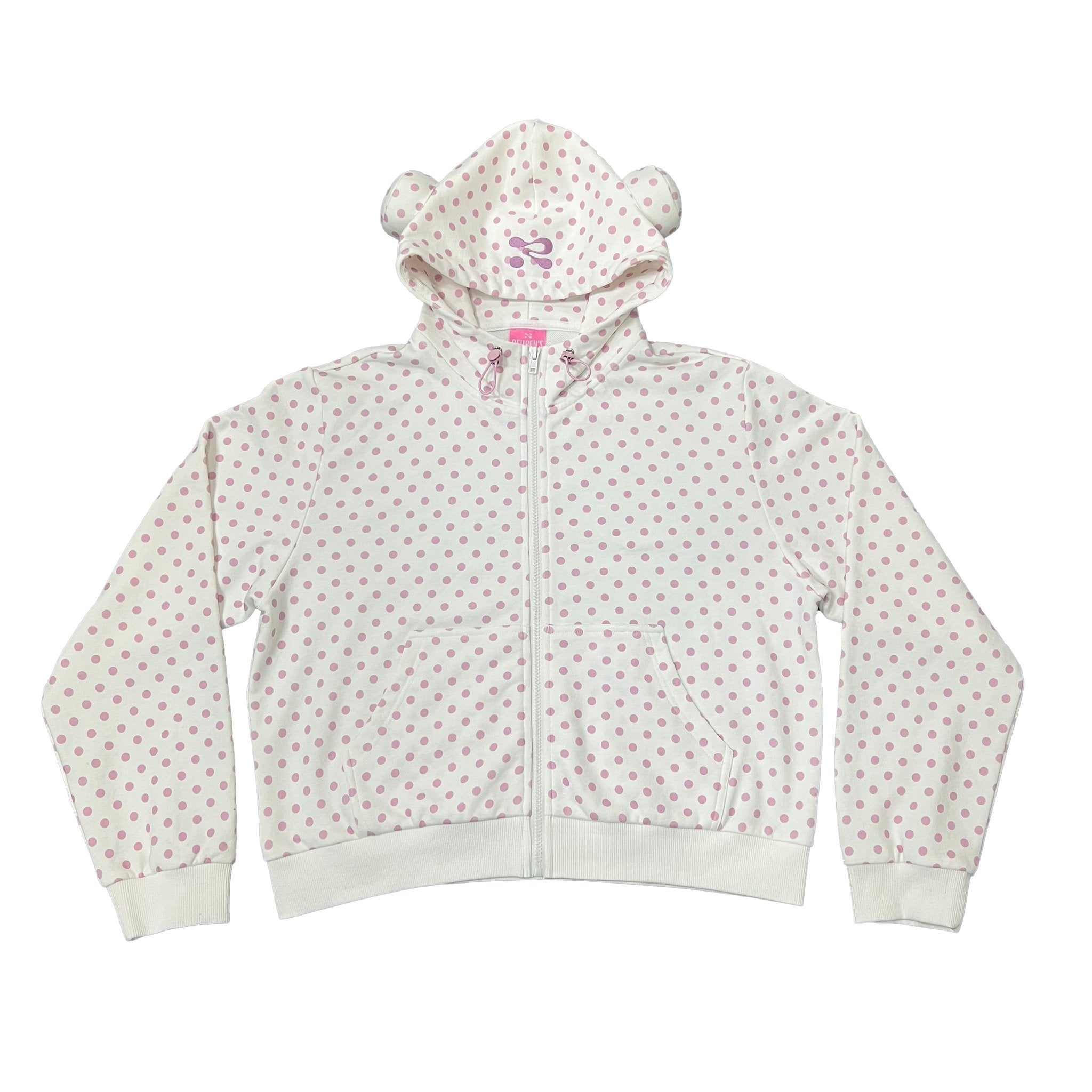 PINK POLKA DOT XING HOODIE